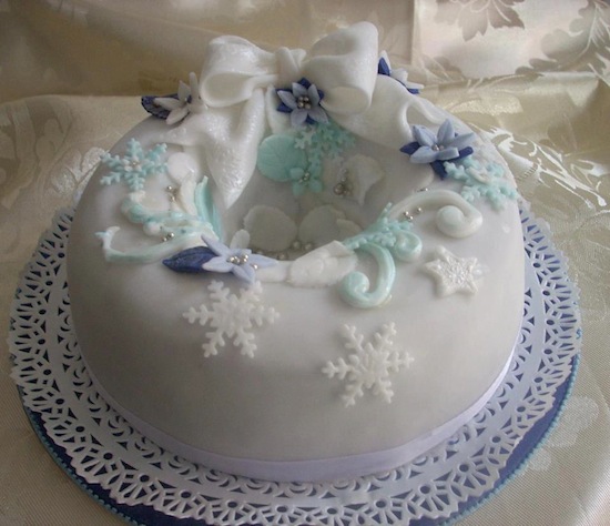 torta inverno neve bianca azzurra