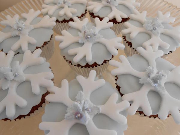 cupcake decorate per natale fiocco di neve
